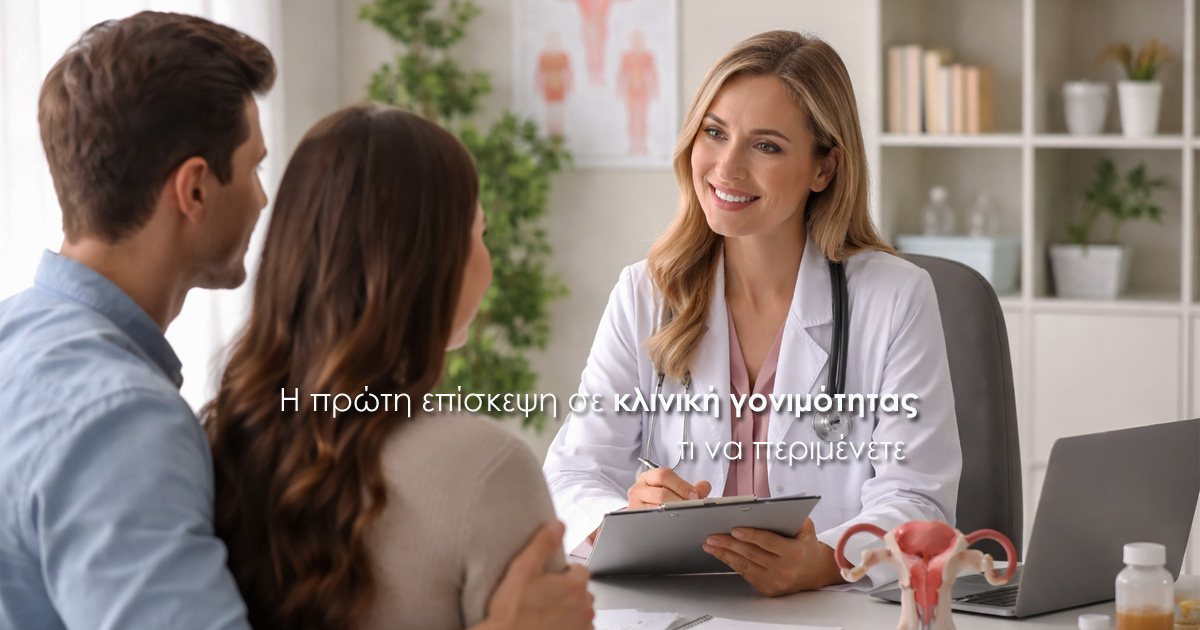 πρώτη επίσκεψη σε κλινική γονιμότητας ζευγάρι στον γιατρό